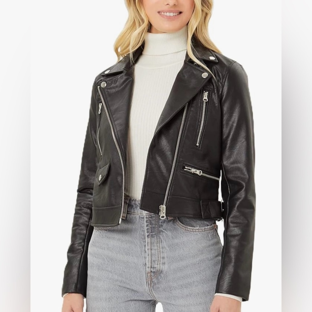 Love Tree Black Faux Leather Moto Jacket